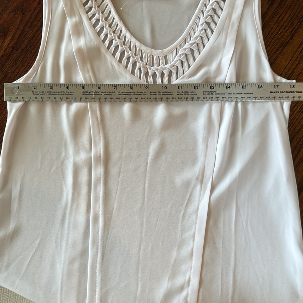 Maeve White Sleeveless‎ Tank Top with Cut Out Detail - Small - Picture 12 of 13